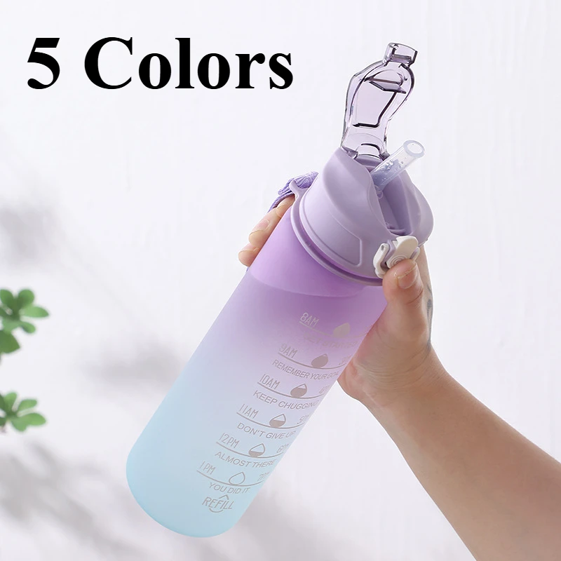 Motivational Leak-Proof Sports Water Bottle with Time Marker - 750ml