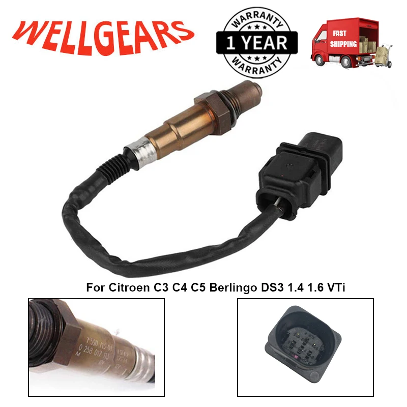 

0 258 017 217 1618.LL 1618.V0 1918.LL Wideband Lambda O2 Oxygen Sensor For Citroen C3 C4 C5 Berlingo DS3 1.4 1.6 VTi