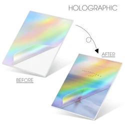 Matte Clear Waterproof Self - Adhesive Laminating Sheets (10 - Pack) (Holographic)