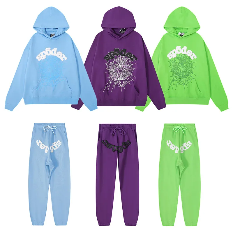 

Sp5der Kanye Same Style Couple Pure Cotton Hoop Sweater Pants Loose Casual Men's and Women's Solid Color Sports