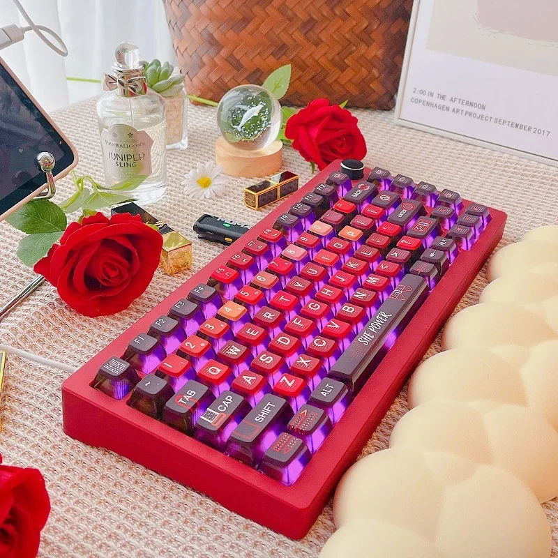 

Four Side Diathermy Sublimation ASA Profile Key Cap Lipstick No Signal Pop Quote Space Travel 120 Key Mechanical Keyboard Keycap
