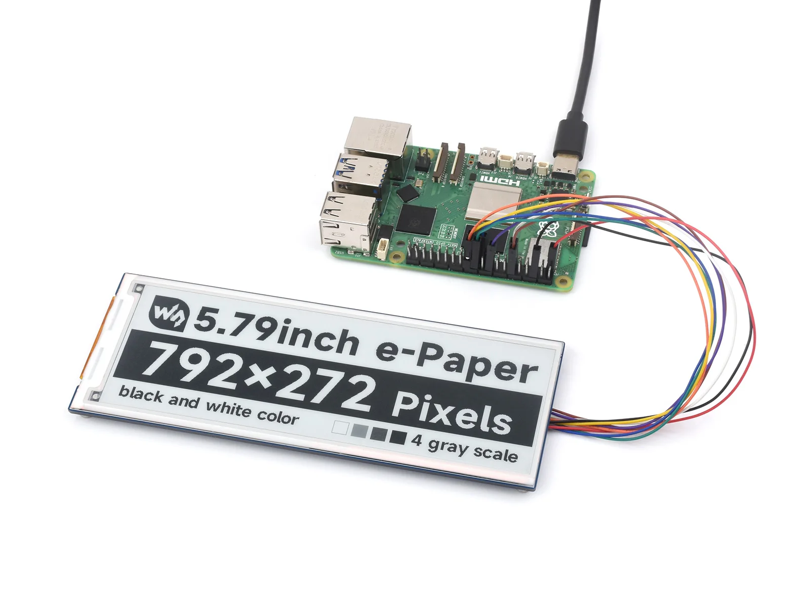 Módulo de Papel Eletrônico 5.79 Polegadas Display E-ink 792x272 Preto Branco Interface Spi Baixa Potência Ângulo de Visão Amplo sem Eletricidade - Imagem 2