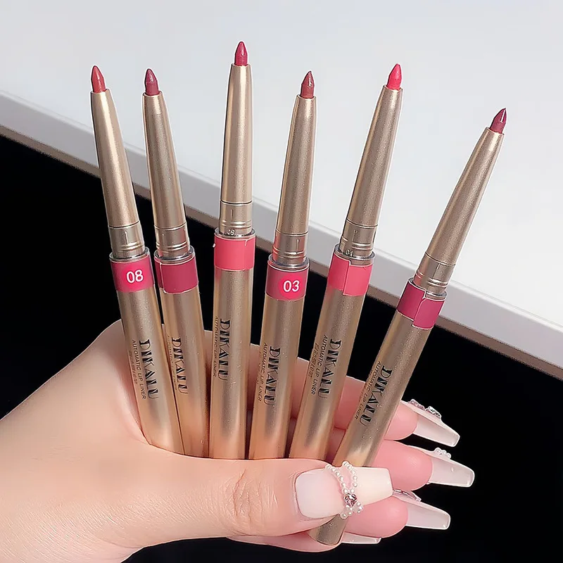 Auto Rotate Red Lip Liner Pencil Stick Makeup Long Lasting Lipstick Pencil Waterproof Moisturizing Lipstick Korean Makeup