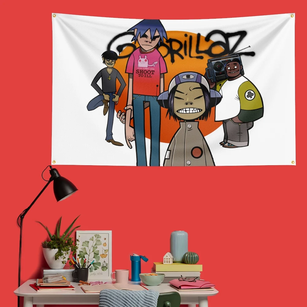 Gorillaz-Inspired Rock Music Flag - Large Decorative Banner