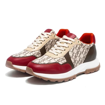Women's Vulcanized Shoes 2025 Winter New Anti slip Outdoor Walking Shoes Wine Red Women's Shoes 1