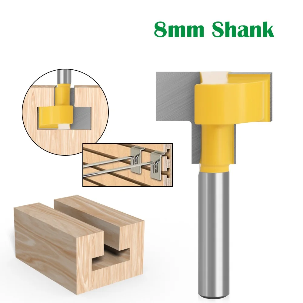 

8mm Shank T-Slot Milling Straight Edge Slotting Knife Cutter Router Bits Milling Cutting Handle for Wood Working