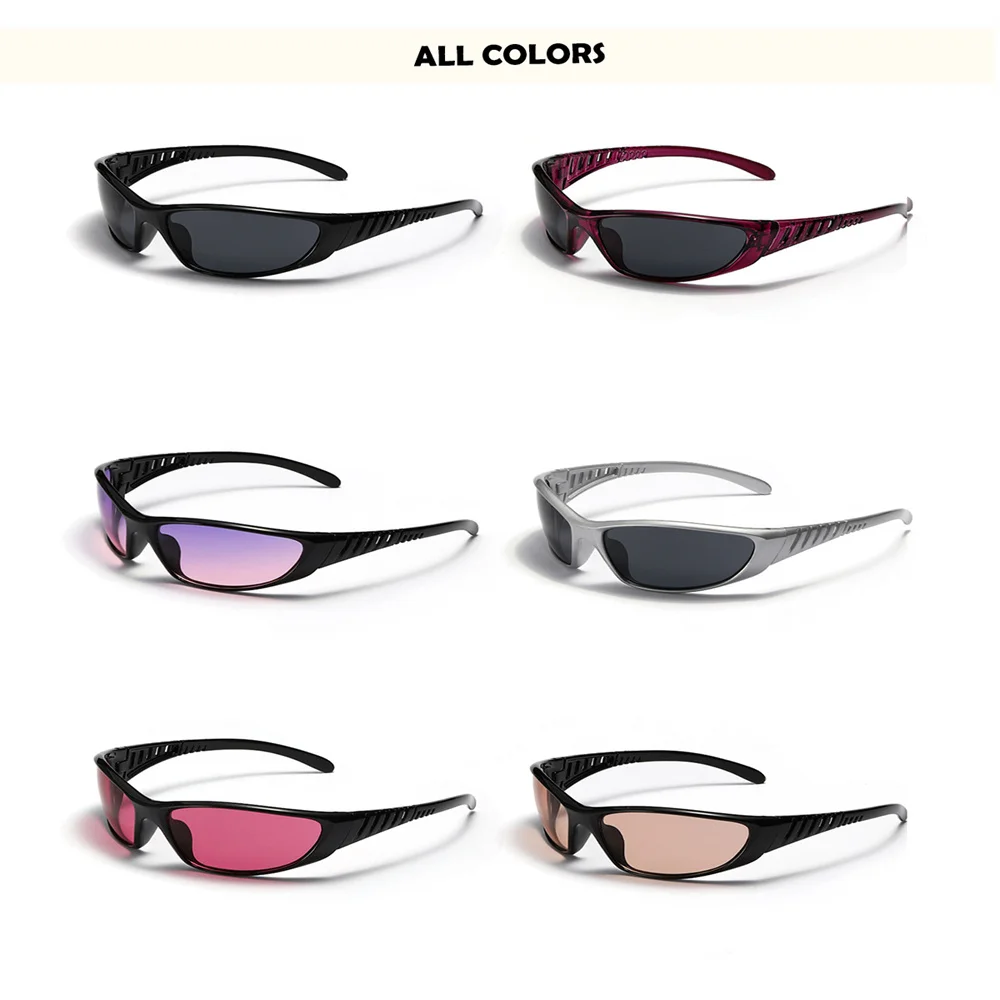 Y2K Sunglasses Men Women Vintage Outdoor Motorcycle Bicycle Cycling Sports Sun Glasses  Fashion Punk Eyewear UV400 Goggle Shades