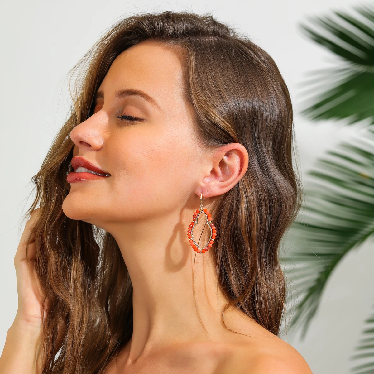 Trendy Handmade Colorful Waterdrop Crystal Beads Earrings for Women Boho Geometric Metal Drop Earrings Summer Holiday Jewelry