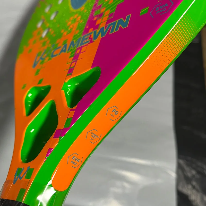 Camewin Full Carbon Fiber Rough Surface Beach Tennis Racket With Cover Bag Send Overglue Gift Presente