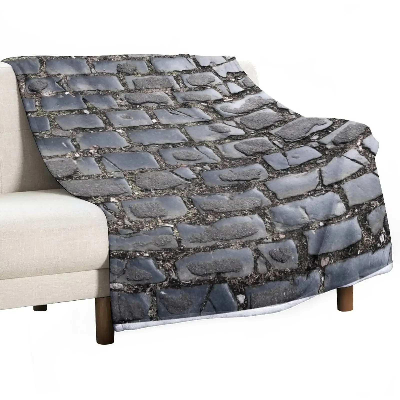 

Cobbled Street Close Up Throw Blanket Blankets For Sofas Weighted Blankets