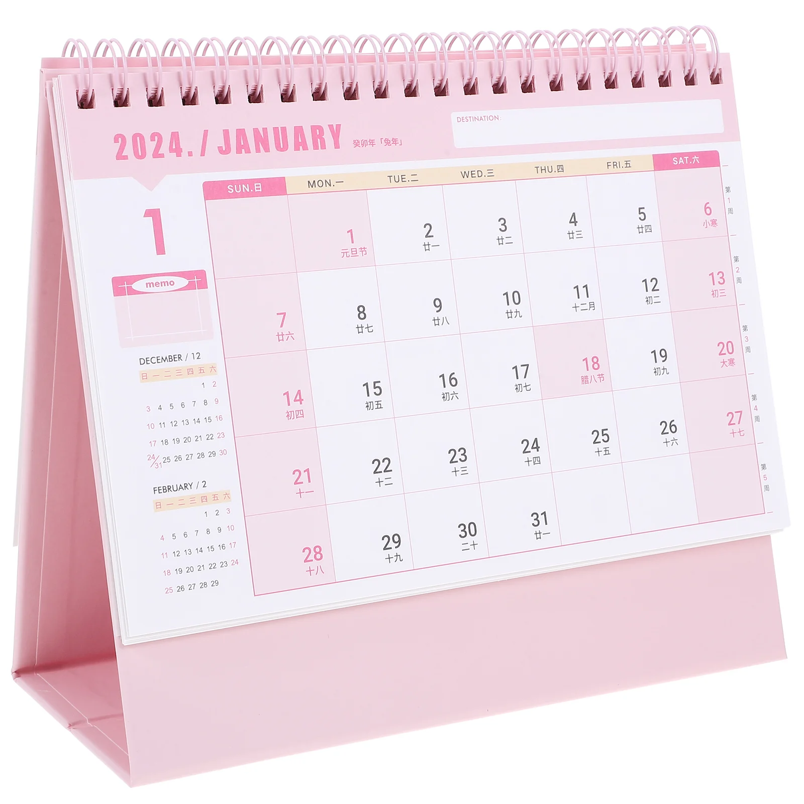 2024 Desk Calendar Sep Dec Standing Calendar Months Agenda Planner Coil Binding Large Ruled Blocks Home Office Pink 2pcs desk calendar desk 2024 table calendar desktop calendar spiral binding calendar decoration