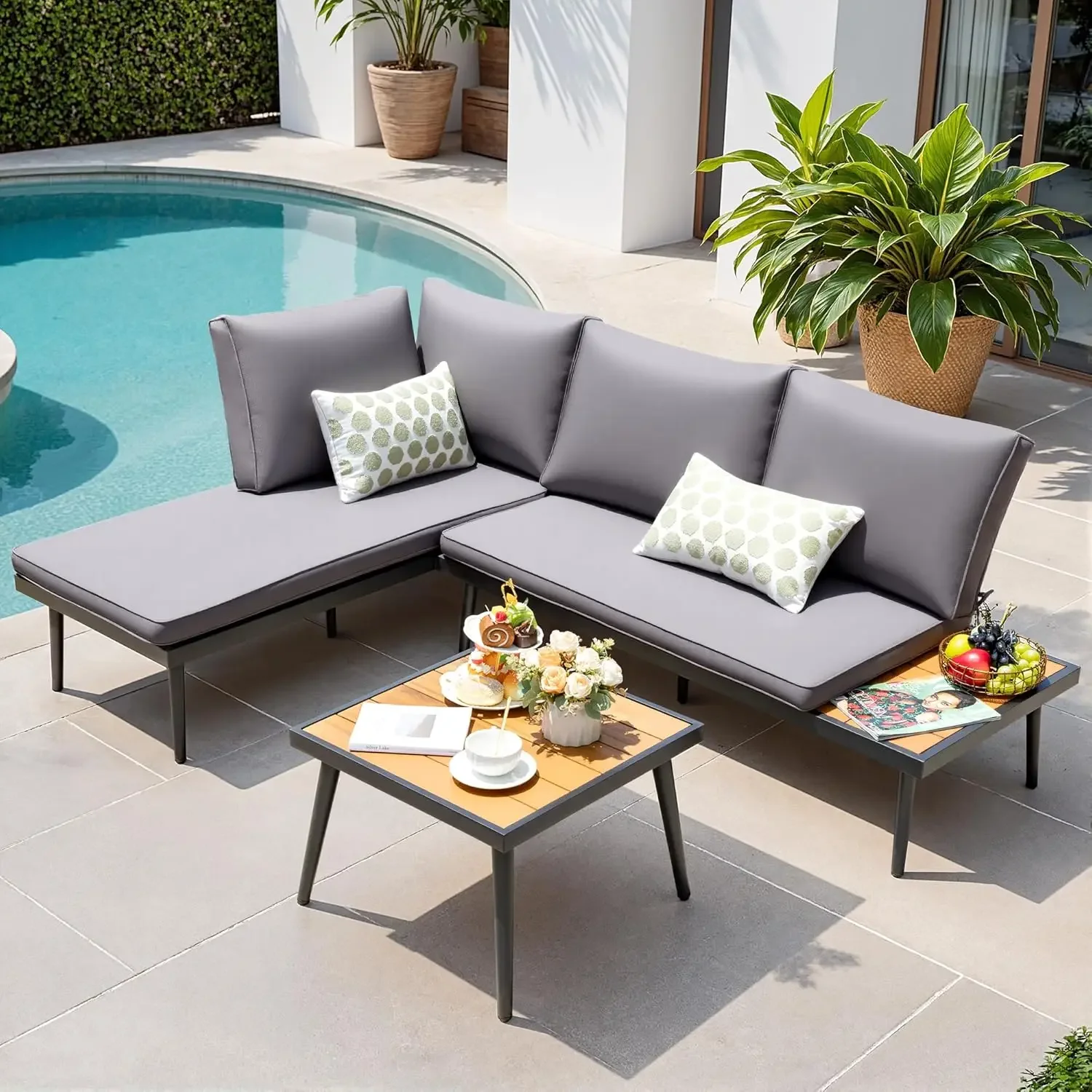 Outdoor L-Shape Sectional Sofa Set 2