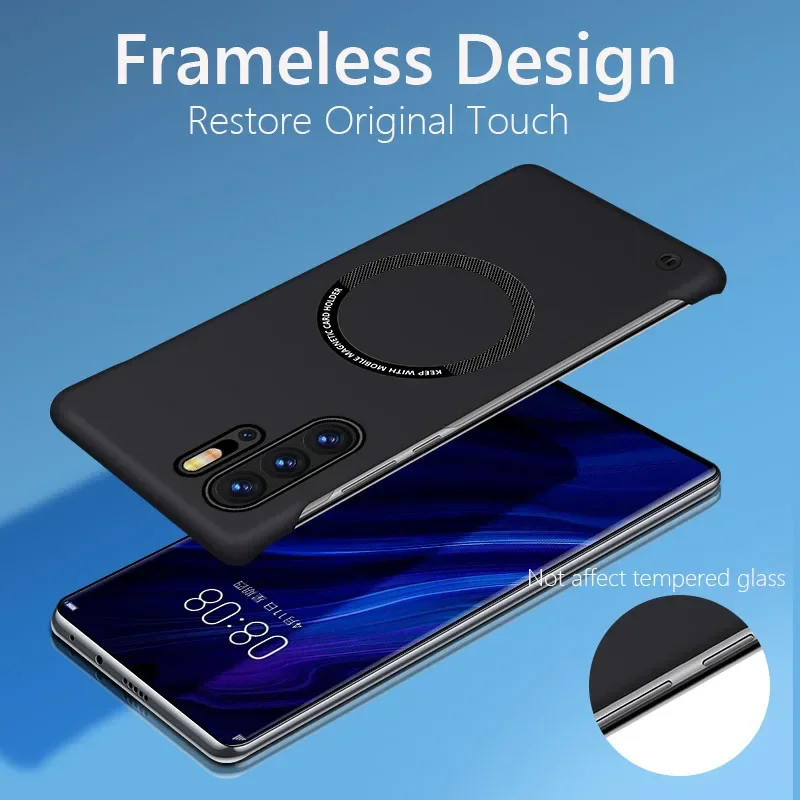 Luxury Frameless Magnetic Slim Case with Wireless Charging Compatibility
