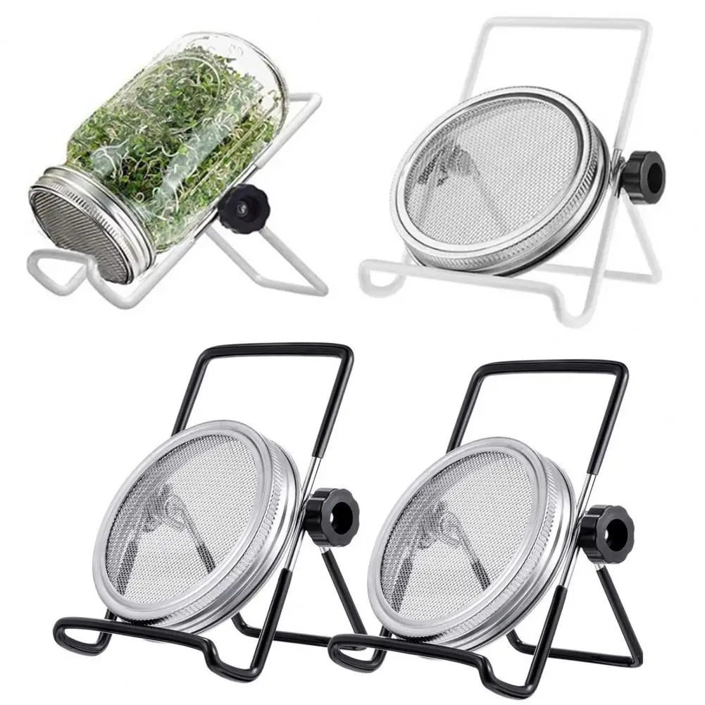 

Mason Jar Holder Slanted Stable Adjustable Anti-slip Fixed Stainless Steel Mason Jar Sprouting Jar Holder Kitchen Supplies