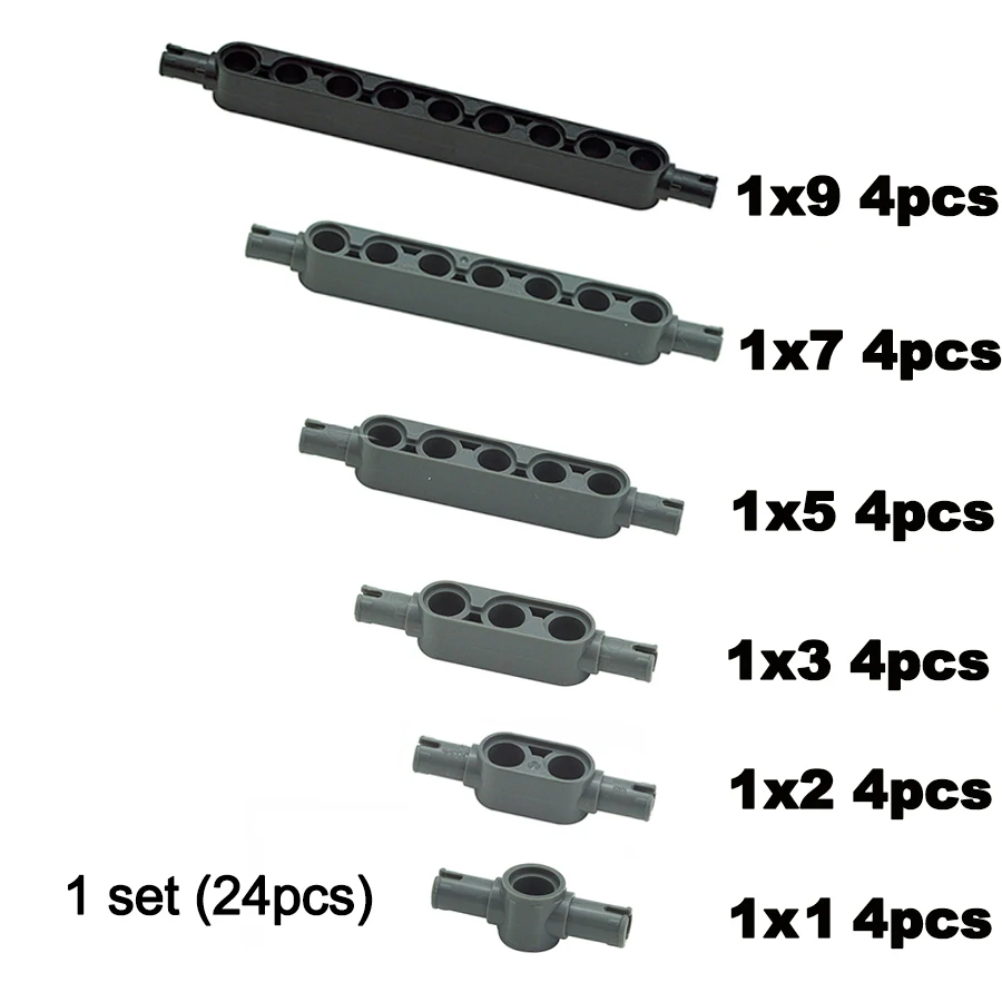 Enhanced Building Blocks Studless Liftarm Beam Set for DIY Crane Construction Projects