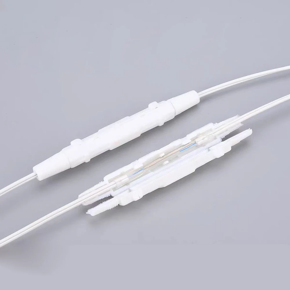 50Pcs/100Pcs Fiber Optic Fusion Protection Round Box Black/White for Drop Cable Optic Fiber Fused Rounde