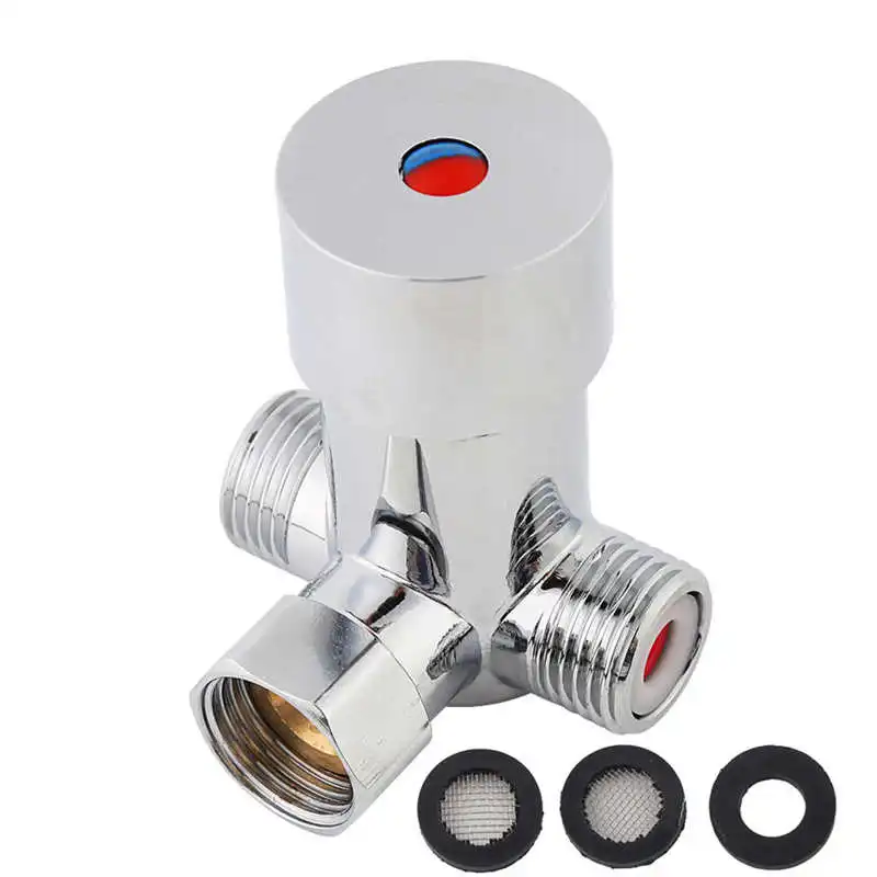 G1/2 Hot Cold Water Mixing Valve Shower Head Mixer Faucet Tap Accessories Adjustable Temperature Control for Bathroom
