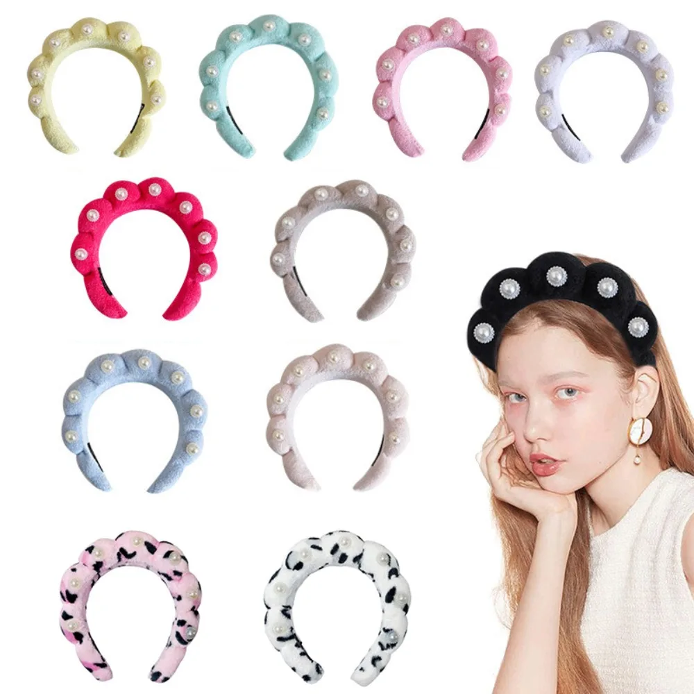 

for Washing Face Sponge Headbands Twist Hair Hoop Headwear Solid Color Braided Hairbands Hair Accessories No-slip