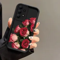 Elegant Red Rose Silicone Soft Phone Case Cover - Galaxy A10S (Black - 605)