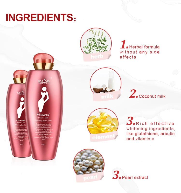 Korea Women Whitening Coconut Pearl Milk Body Lotion Whitening Skin Body Lotion Lightening for Dark Skin and Black Skin 300ml 3
