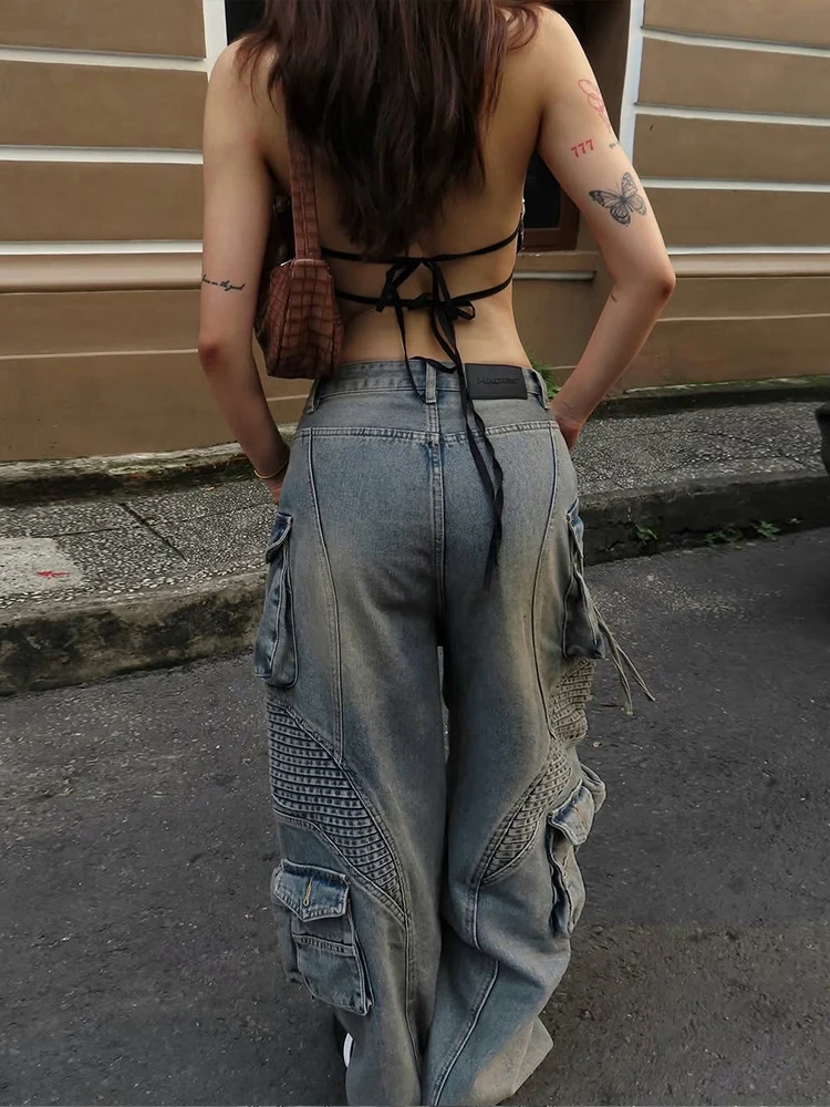 Nibber Leopard Print Sequins Women Vest Backless Halter v-Neck Lace-Up Sleeveless Street Skinny Wild Summer Trend Versatile Tops