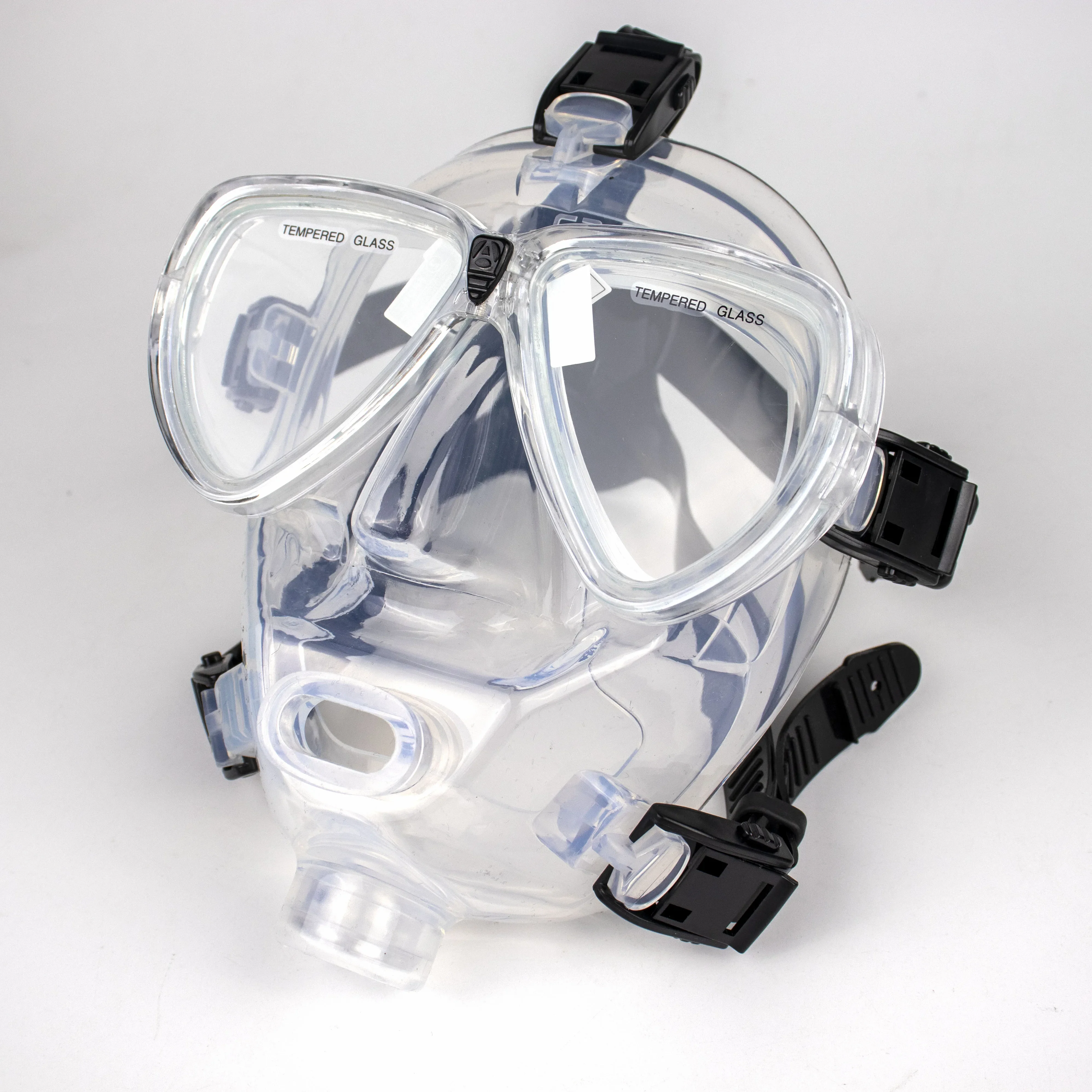 Anti Fog Silicone Dive Equipment Tempered Glass Full Face Diving Mask Scuba Diving Mask with Second Stage and Waterproof Case