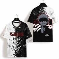 Japanese Anime Curse The Spirit Gojo Satoru Anime Around Men's And Women's Short-Sleeved T-Shirt Men Oversize New Casual T-Shirt 2