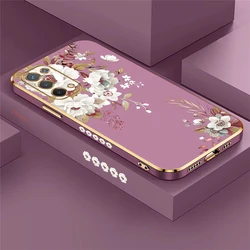 Elegant Fashion Floral Shockproof Silicone Case - Plating Design, Soft Shell Protection - OPPO Reno 10 ProPlus (Purple - 674)