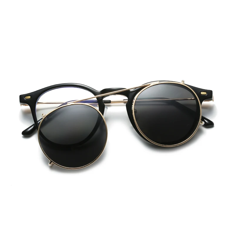 Polarized Retro Sunshade: Trendy Clip-On Fashion Glasses