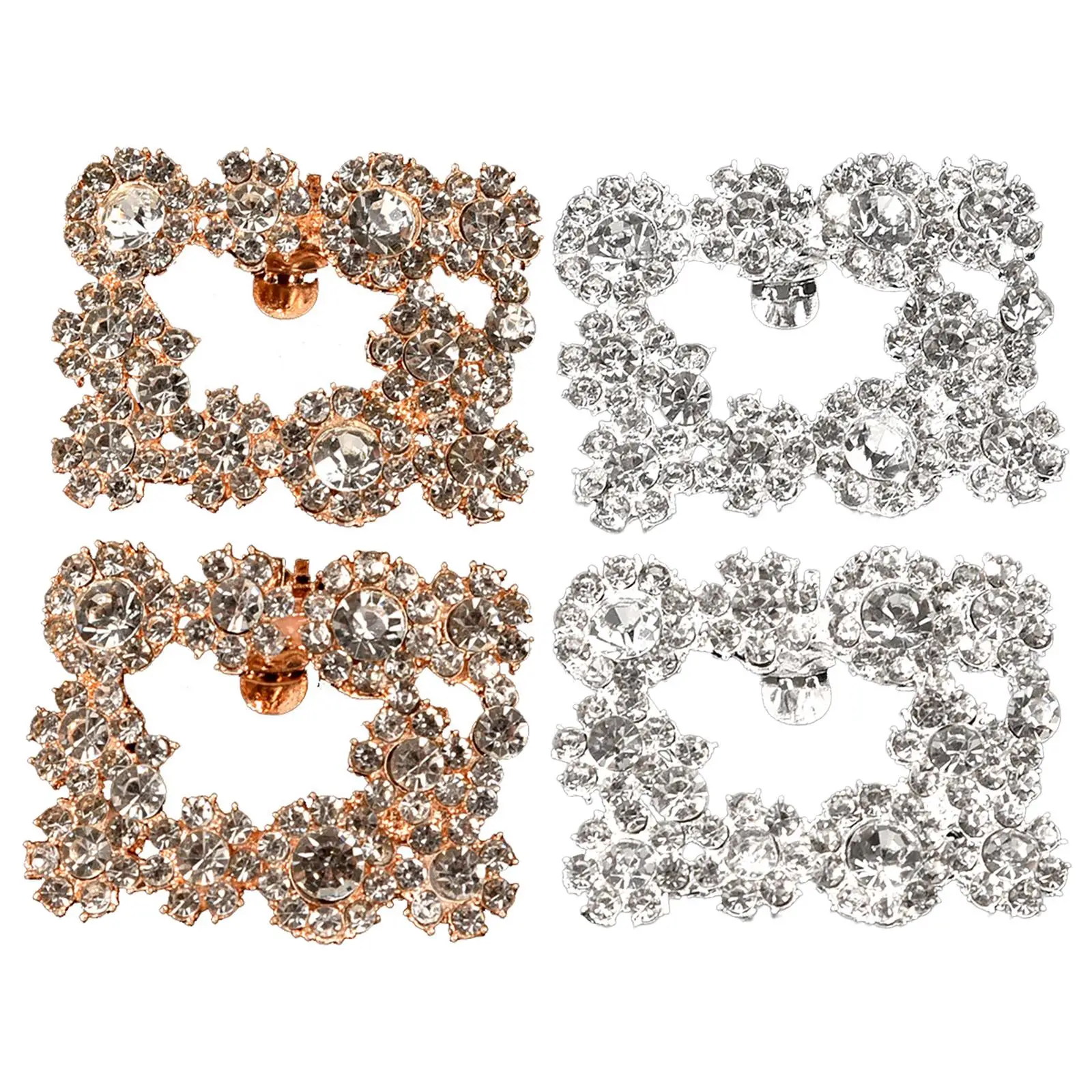 

2 Pieces Metal Rhinestone Shoes Clips Shoes Buckle Jewelry DIY Craft High Heel Shoes Clip for Party Wedding Dress Clothing Decor
