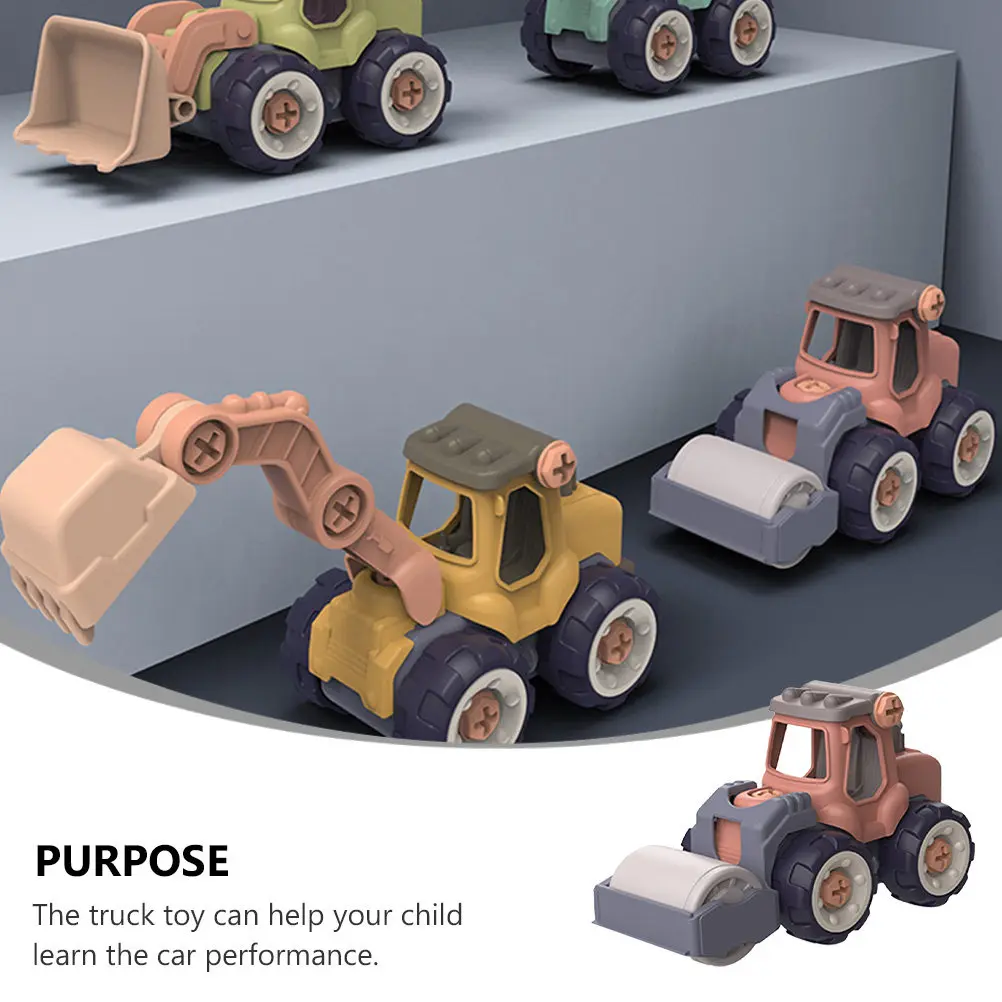 1 세트 1 세트 어린이를 위한 엔지니어링 차량 조립 DIY 자동차 세트 드라이버 포함 미세 운동 능력 교육용 조립 트럭