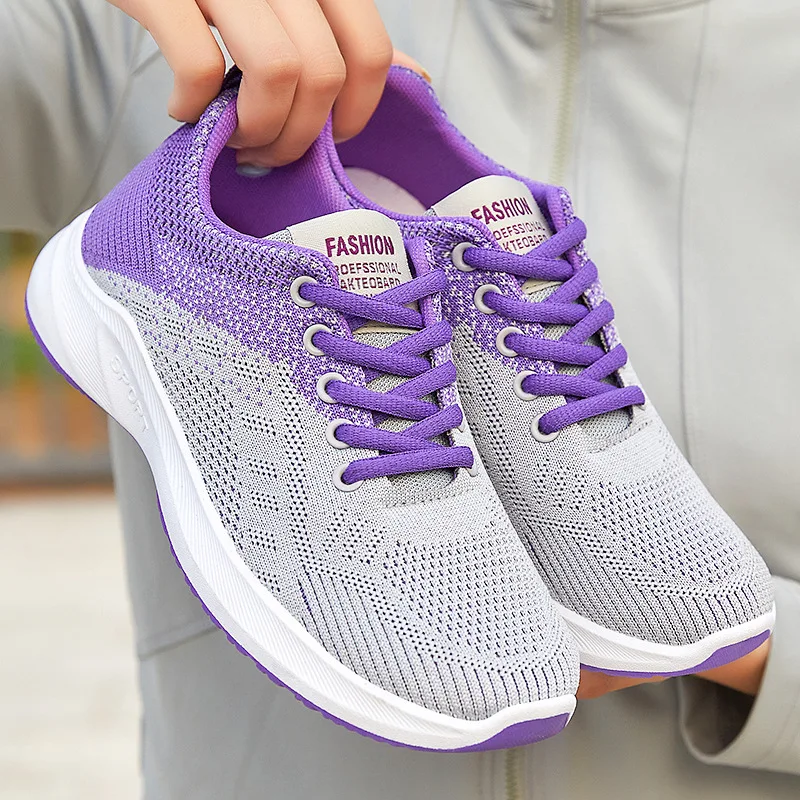Women's Summer Mesh Casual Lacing Lightweight Thick Bottom Breathable Outdoor Sports Tennis Student Fitness