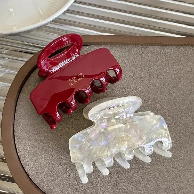 Pinze per capelli donna in acetato rosso accessori eleganti_voghion.com