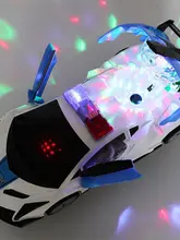  Gift Model Light Kids Toy 360 Degree Automatic Rotation with Music Police Car Children 