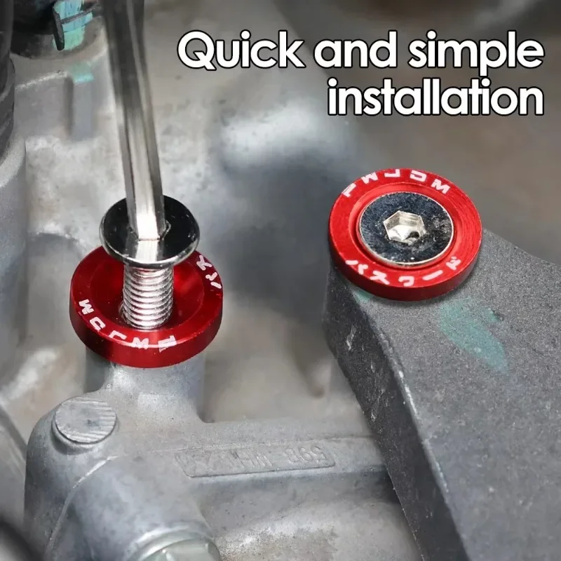 Lug Nuts Jdm Car Modification M6 Gasket Concave Screw 1.9cm Hexagonal Fasteners A Set Screw Fender Bumper Engine Aluminum 20pcs