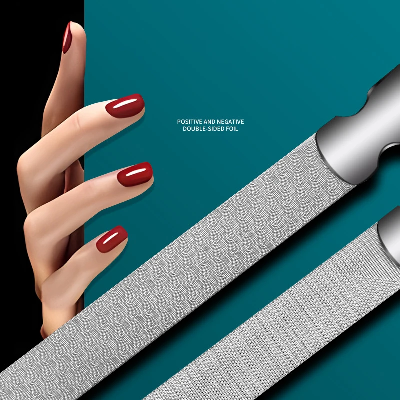 Description Picture 2 of item1pc Stainless Steel Double Side Nail File Styling Accessories Polish Remover For Buffer Manicure Tools For Salon Home And Travel