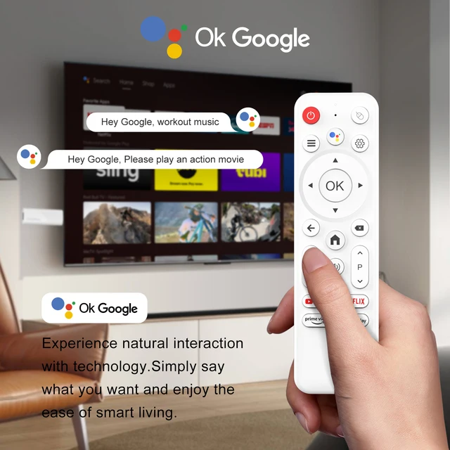 H96 MAX Android TV Stick Allwinner H313 con Wifi 2.4G 5G Wifi6 Doppia marca 8GB 16GB 4K 3D HDR Goole Telecomando vocale DC 5V 2A 3