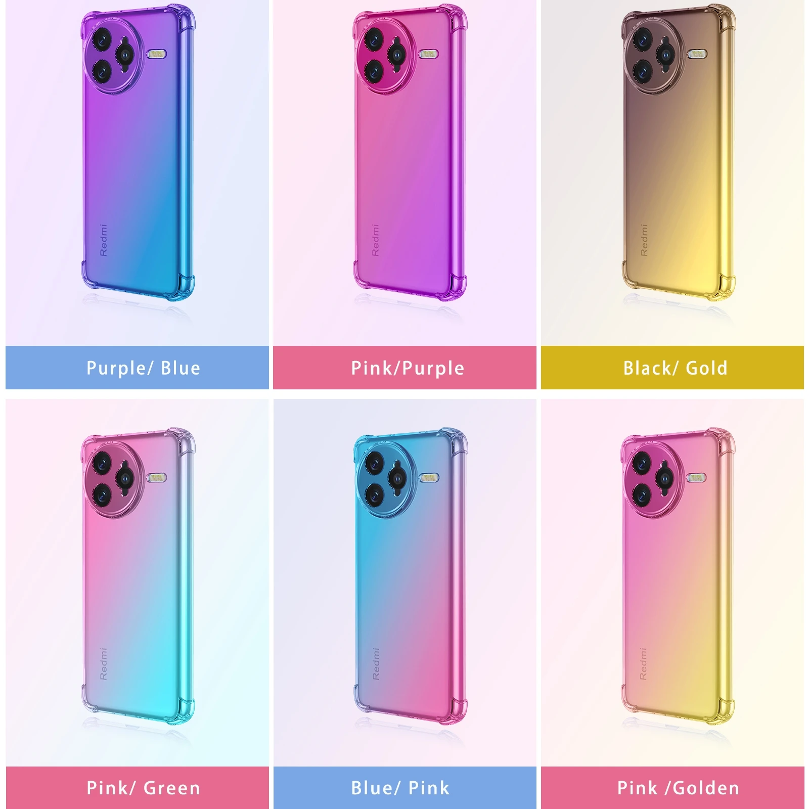 Gradient Airbag TPU Shockproof Protective Case Cover