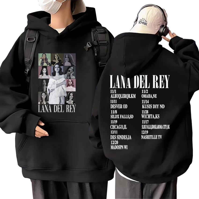 

Singer Lana Del Rey The Eras Tour Print Hoodie 2024 Men Women hip hop Hood streetwear Fleece Loose Long sleeve Unisex pullovers