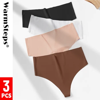 WarmSteps 3 Pz/set Mutandine Senza Soluzione di Continuità da Donna Perizoma Comfort Biancheria Intima a Vita Alta per Donna Vita Alta XS-XXL Lingerie G Stringhe 3 Pc 1