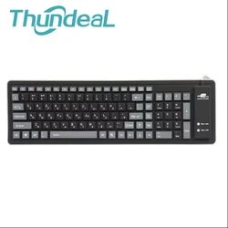 Flexible USB Wired Russian Keyboard with 103 Silicone Keys (Russian 103Keys)