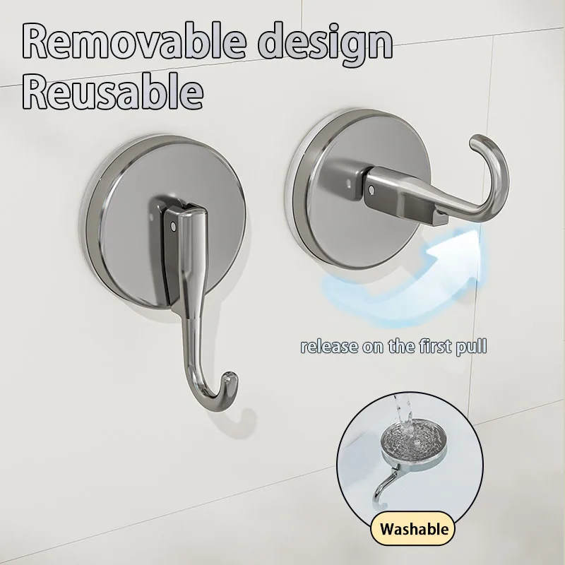 Removable Vacuum Suction Cup Hook Clothes Towel Rack Kitchen Bathroom Without Marks Hanger Hooks Wall Home Accessories