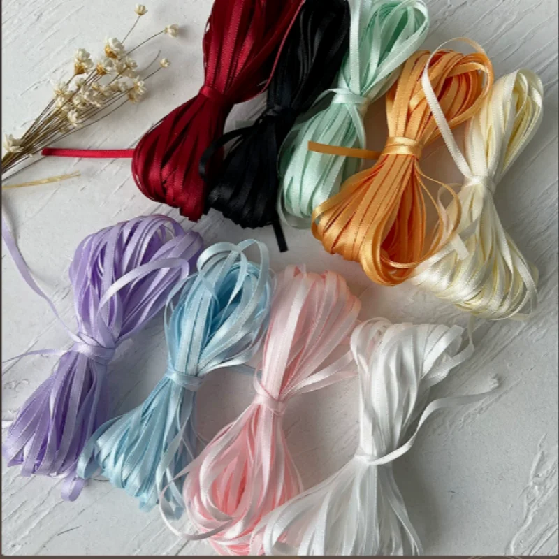 Wholesale Black Double Face Satin Ribbon - 10 Meters of 1/8 (3mm) for Gift Wrapping and DIY Crafts