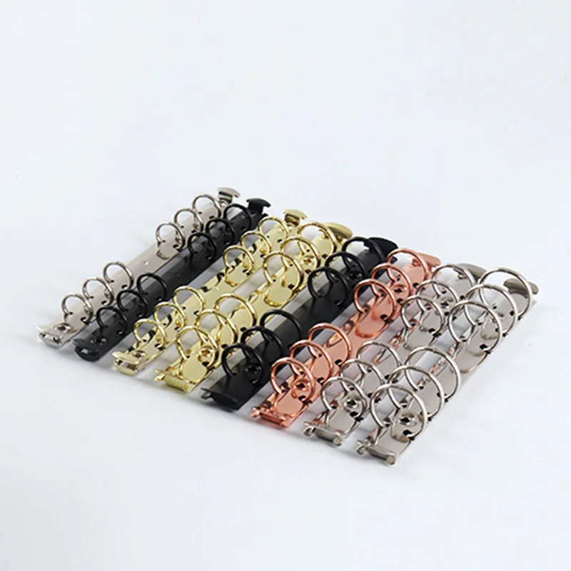 3Pcs A6 Metal Loose Leaf Binder Notebook 6 Hole 15-30mm Spiral Rings Binding Clip DIY Budget Binders for Office School Accessory