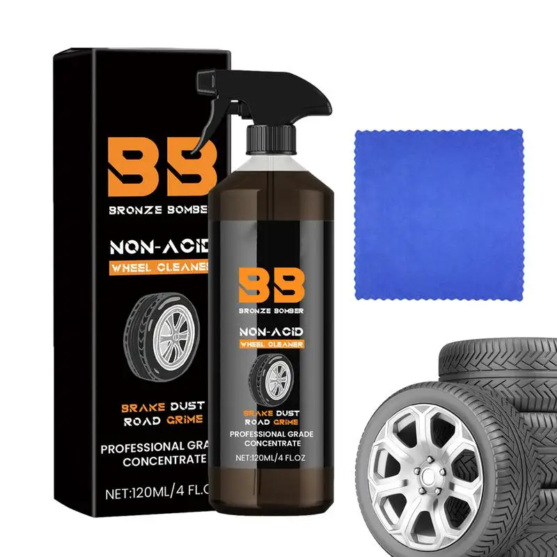 

Auto Wheel Cleaner Tire And Wheel Spray 120ml Car Wash Wheel Cleaning Spray Brake Dust Remover No Scrub Cleaner Spray For Cars
