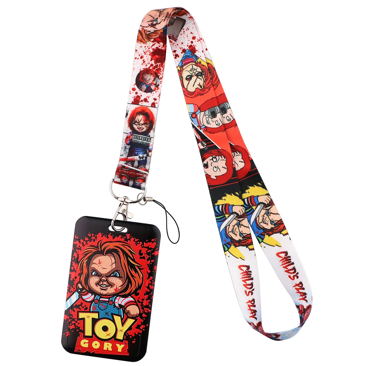 

ER1826 Halloween Gift Killer Personality ID Card Holder Bus Card Holder Staff Card Lanyard For Keys Phone DIY Hang Rope