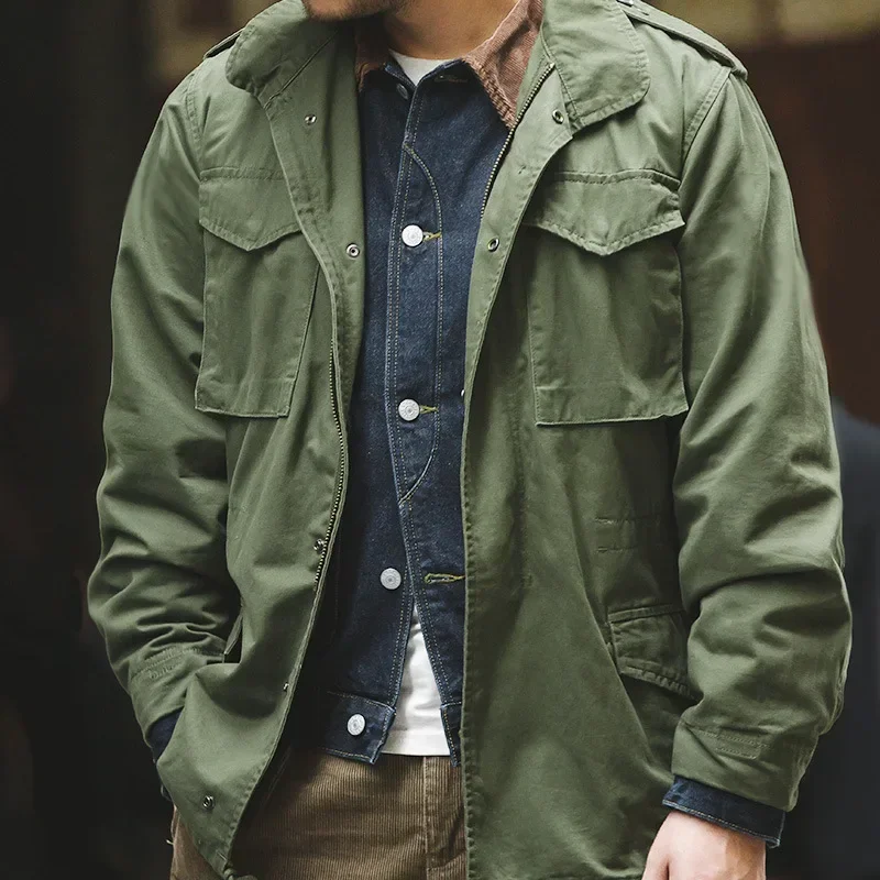 Veste rétro européenne et américaine pour hommes. Coupe-vent de loisirs avec plusieurs poches