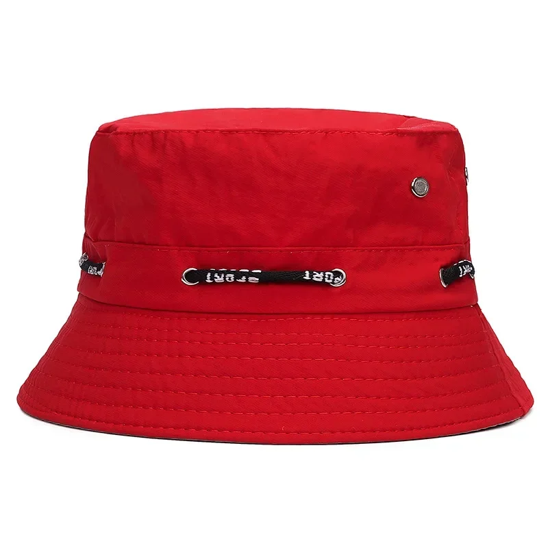 Unisex Stringed Bucket Hat - Breathable Panama Sun Hat for Men & Women, Summer UV Protection Fisherman Hat, Travel Beach Bob Hat