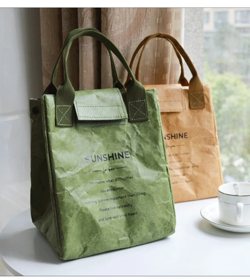 

Paper Lunch Bag Waterproof Insulation Bag Lengthen and Thicken Aluminum Foil Japanese Handbag Office Worker Student