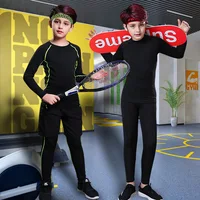 Survêtements de Fitness pour enfants, pantalons chauds pour jeunes, hauts, sous-vêtements serrés, vêtements de sport pour garçons, Compression, course à pied, basket-ball 1